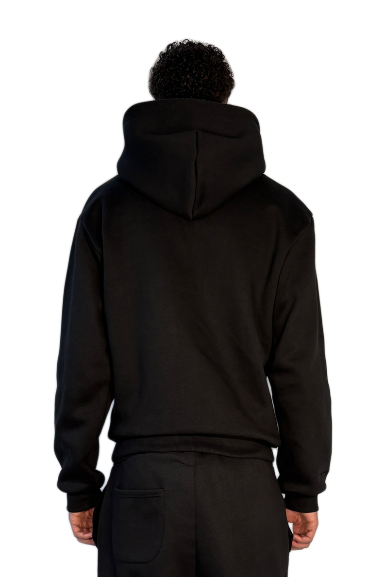 Zoya Taani Side Slit Hoodie - Black